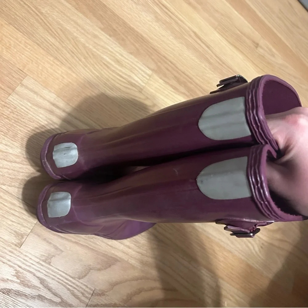 Hunter Tall Purple Rain Boots Sz 4 Girls Pull Up Kids
